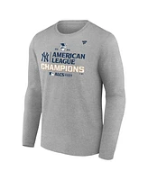 Fanatics Men's Heather Gray New York Yankees 2024 American League Champions Locker Room Long Sleeve T-Shirt