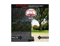 Hongge Height Adjustable Basketball Hoop with 2 Nets and Fillable Base