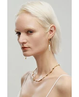 Classicharms Freshwater Baroque Pearl Asymmetrical Molten Drop Earrings