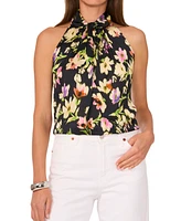 Vince Camuto Women's Printed Twist-Front Keyhole Halter Tank Top