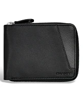 Champs Men's Iconic Collection Leather Zip Around Wallet