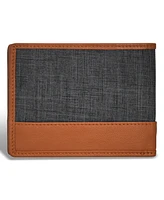 Champs Men's Denim Collection Leather Top Wing Wallet