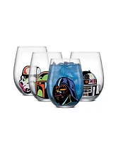 JoyJolt Star Wars Stemless Wine Glasses, Set of 4