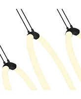 Cwi Lighting 20" Metal Hoops 5 Light Led Chandelier