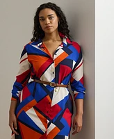 Lauren Ralph Plus Print Crepe Shirtdress