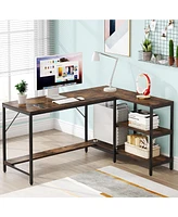 Tribesigns L Shaped Desk with Storage Shelves, Reversible Computer Desk Gaming Desk for Home Office Workstation