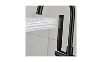 Slickblue Freestanding Bathtub Faucet - High Flow Tub Filler with Handheld Shower and Swivel Spout