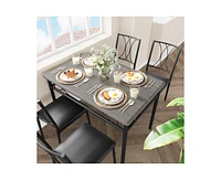 gaomon Dining Table Set for with Cushion Chairs, Piece Kitchen Table and Upholstered Chairs Rectangular