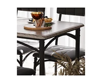 gaomon Dining Table Set for 5 Kitchen Table with 2 Upholstered Chairs and Bench 4 Pcs Rectangular Kitchen Table Set for Small Space Apartment Studio,G