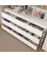Famapy White 3-in-1 Tall Storage Cabinet with 9 Drawers & 10 Open Shelves