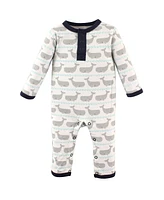 Hudson Baby Boys Cotton Coveralls 2pk, Whale