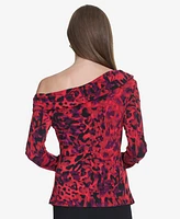 Halston Women's Printed Off-The-Shoulder Top