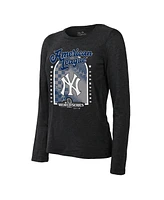 Fanatics Women's Black New York Yankees 2024 American League Champions Tri-blend Long Sleeve T-shirt