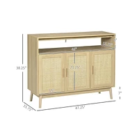 Slickblue Sideboard Buffet Cabinet with Rattan Doors for Storage and Display