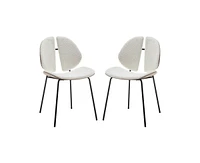 Homlux Set of 2 Modern Dining Side Chairs Armless Accent Chairs W/Metal Legs for Kitchen&Living Room&Bedroom