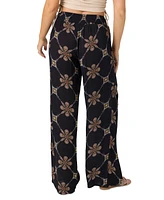 O'Neill Juniors' Jonie Grid Tile Flowy-Fit Pull-On Pants