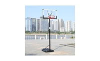 Slickblue Portable Removable Adult Basketball Stand with Transparent Backboard Adjustable Height Pc Design