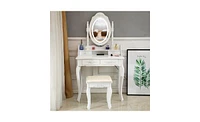 Slickblue Led Single Mirror Dresser with 4 Drawers Stylish Storage Solution for Bedroom Essentials