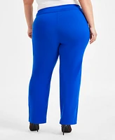 I.n.c. International Concepts Plus Mid-Rise Pull-On Straight-Leg Pants, Created for Macy's