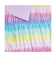 Alex + Bella Rainbow Ruched Pink -Piece Microfiber Comforter Set