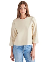 Steve Madden Women's Dee Faux-Leather 3/4-Sleeve Top