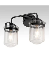 Slickblue Set of 2 Modern Industrial Wall Sconces with Clear Glass Shade - Versatile Indoor Light Fixture