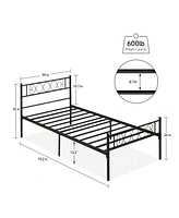 gaomon Twin/Queen Size Platform Bed Frame With Headboard, Heavy Duty Mattress Foundation With Metal Slats Support, No Box Spring Needed