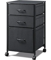 Mobile File Cabinet, Rolling Printer Stand with 3 Drawers, Fabric Vertical Filing Cabinet fits A4 or Letter Size for Home Office