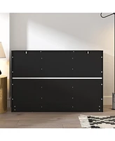 Homsee 6-Drawers Classic Wooden Dresser with Golden Handles