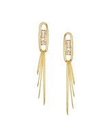 Marlyn Schiff Cz Post Drop Earring with Multi-layer Links