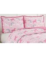 Alex + Bella Unicorn Parade Pink -Piece All-Season Reversible Soft Microfiber Quilt Set