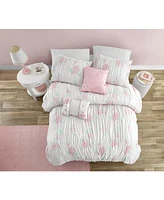 Alex + Bella Tabitha Smocked Pink -Piece Microfiber Comforter Set