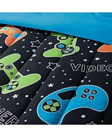 Alex + Bella Video Gamer Set Black -Piece Ultra Soft Microfiber Comforter Set