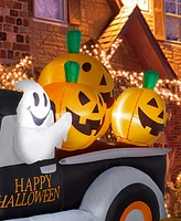 Glitzhome Lighted Inflatable Truck, 8 Feet