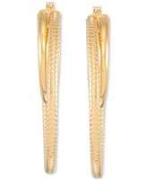 Simone I. Smith Double Polished Hoop Earrings in 18k Yellow Gold Over Sterling Silver (45mm)