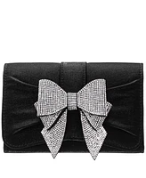 Nina Tiered Crystal Bow Flap Clutch