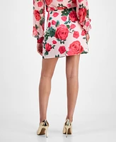 Guess Women's Raisa Floral-Print Wrap Mini Skirt