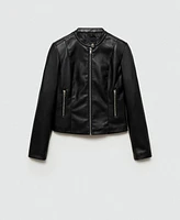 Mango Women's Zipped Biker Jacket