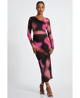 Quiz Women's Cowl Neck Long Sleeve Maxi Dress