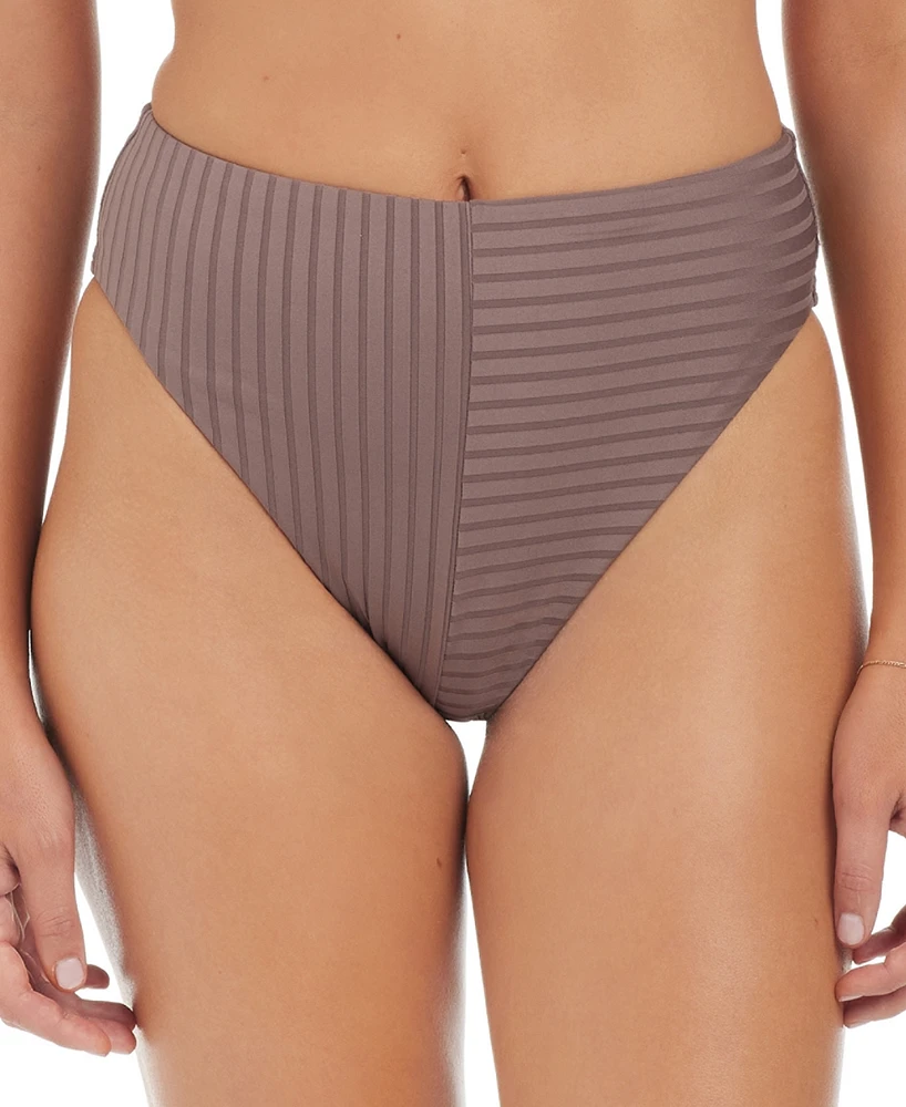 Sanctuary Women's Refresh Rib High-Leg High-Rise Bikini Bottoms