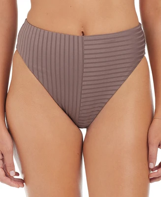 Sanctuary Women's Refresh Rib High-Leg High-Rise Bikini Bottoms