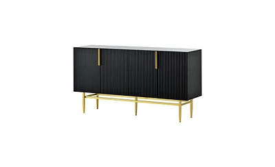 Slickblue Modern Elegant 4-Door Sideboard Buffet Cabinet for Dining Room, Living Bedroom, and Hallway