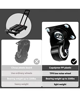 Flynama 330 lbs. Folding Hand Truck, Dolly Cart for Moving, 6 Wheels Telescoping Hand Cart for Travel House Office Moving