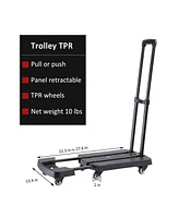 Flynama 330 lbs. Folding Hand Truck, Dolly Cart for Moving, 6 Wheels Telescoping Hand Cart for Travel House Office Moving
