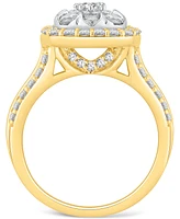 Diamond Square Cluster Engagement Ring (1-1/2 ct. t.w.) in 14k Gold