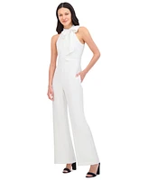 Vince Camuto Petite Signature Stretch Crepe Bow-Neck Halter Jumpsuit