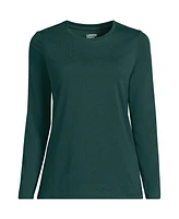 Lands' End Women's Petite Relaxed Supima Cotton Long Sleeve Crew Neck T-Shirt