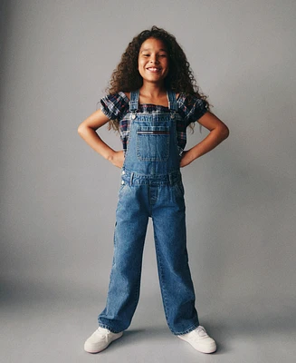 Tommy Hilfiger Big Girls Denim Wide Leg Overall