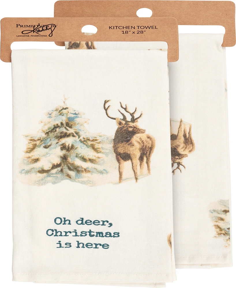 Primitives by Kathy Oh Deer Kitchen Towel