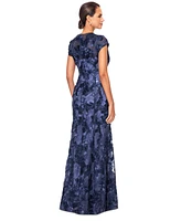 Betsy & Adam Women's Sequin Soutache V-Neck Mermaid Gown